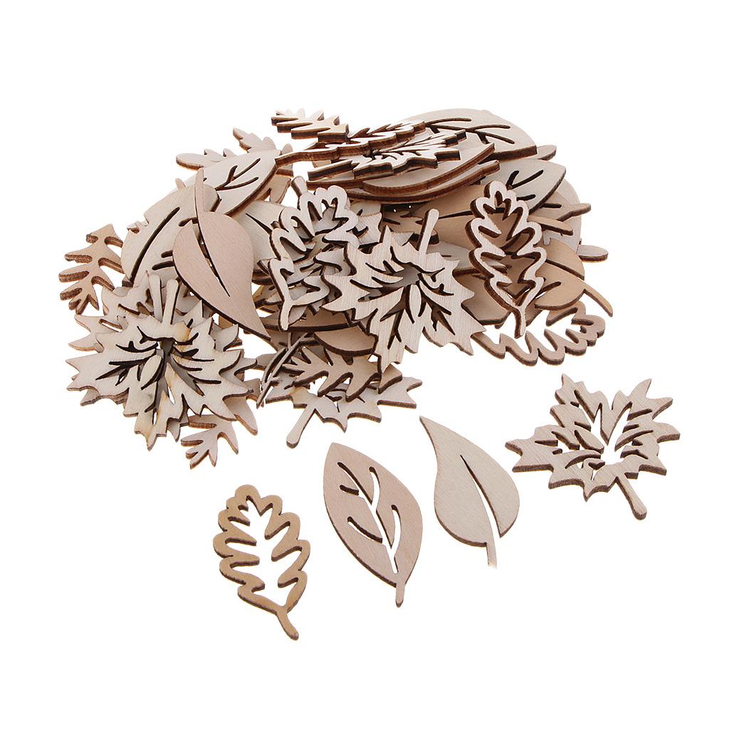 Christmas Craft Embellishment - 50 parça ahşap DIY düğün noel