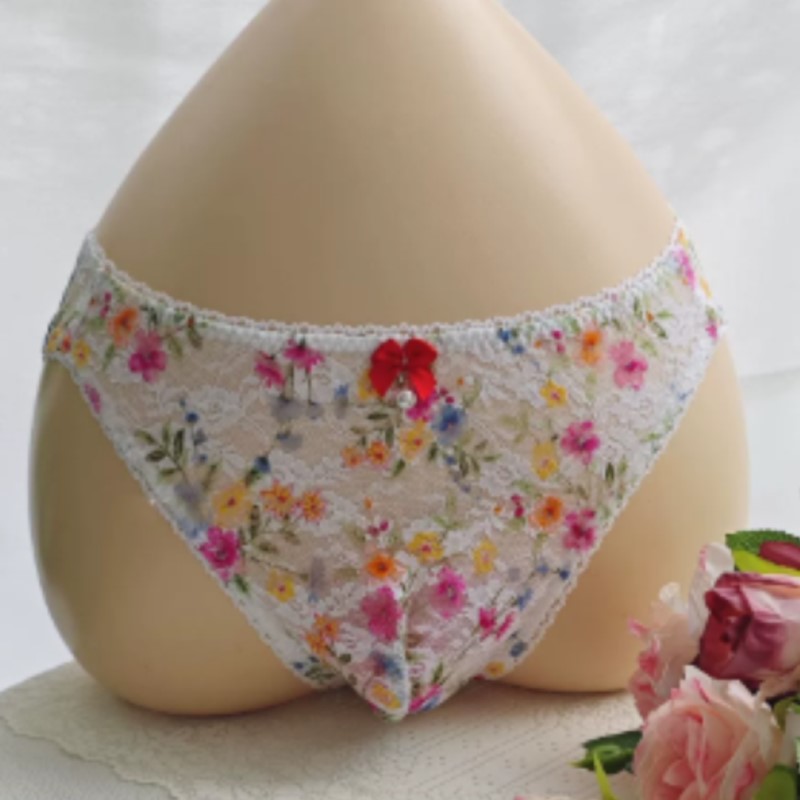 Embroidery Embellishments - Şeffaf Seksi Erkek Dantel Külot Düşük