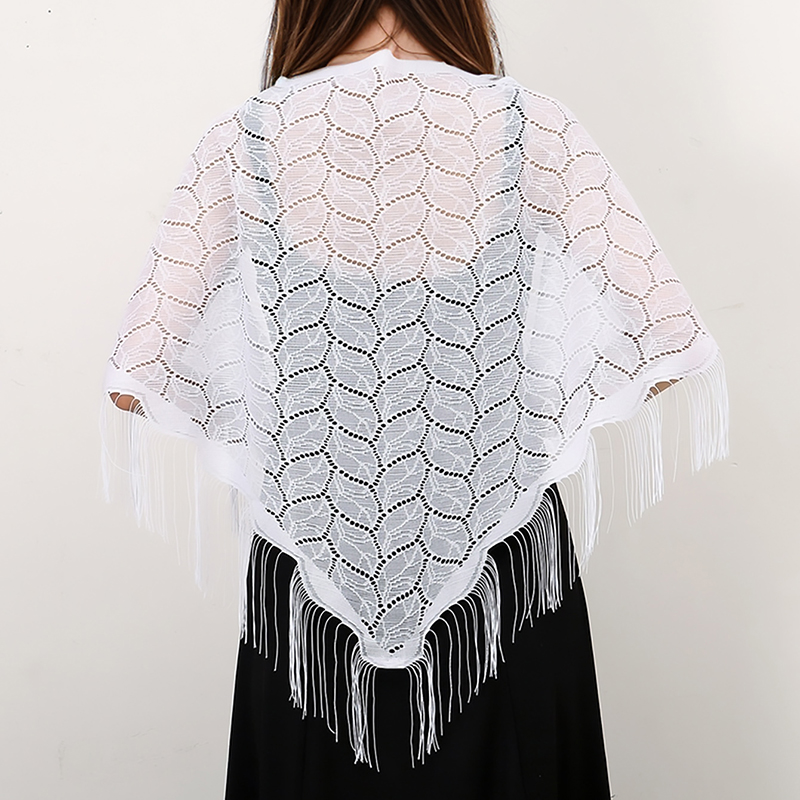 Tassel Fringe Trim - Zarif Püsküller Üçgen Eşarp Polyester Namaz