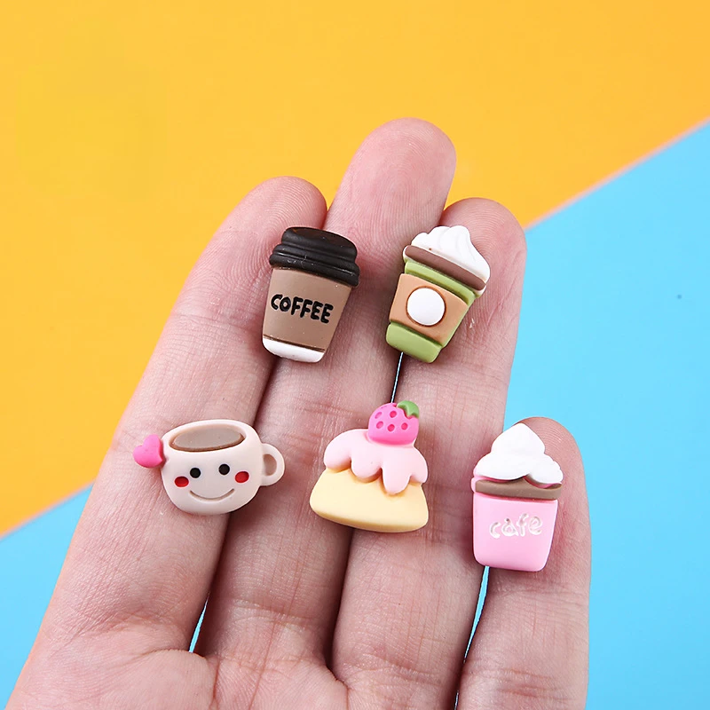 Christmas Craft Embellishment - 10 adet Karikatür Kawaii Reçine Kahve