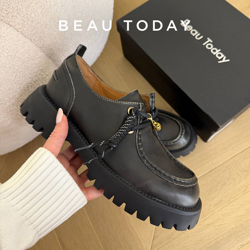 Guipure Lace Panel - BEAUTODAY Moda Loafer'lar Kadın Dana Derisi
