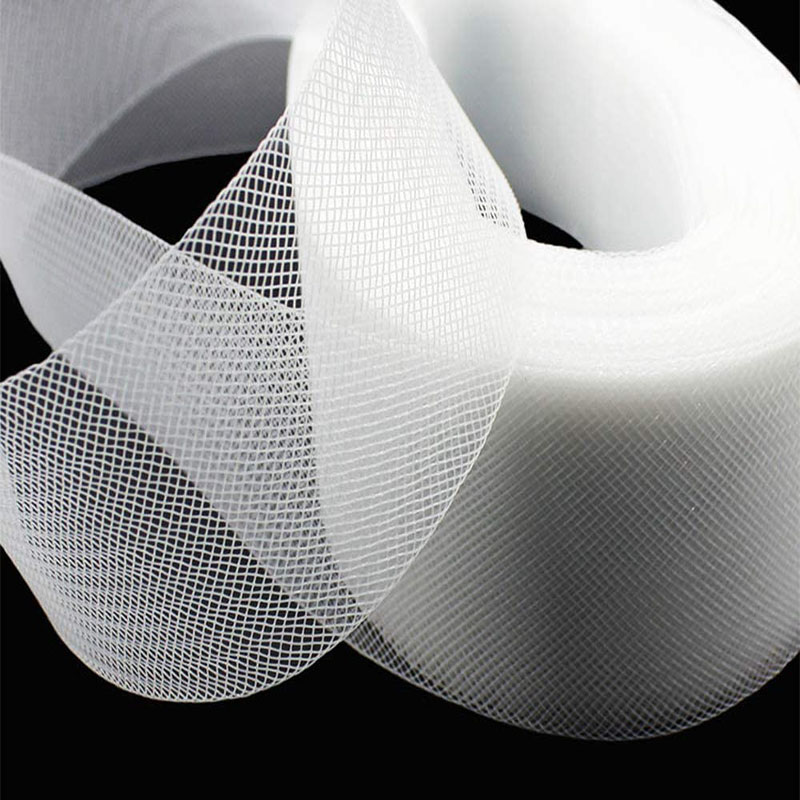Crystal Mesh Fabric - 1-10 cm Düz Düz Sert Sert