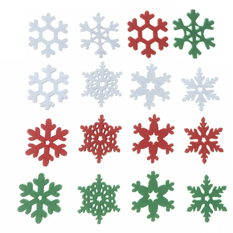 Christmas Craft Embellishment - 50 Adet 20MM Karışık Renkli Ahşap
