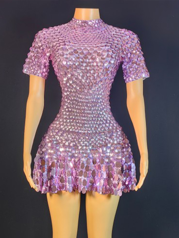 Güzel Sequins Mini elbise seks - Rhinestone Banding Trim incelemesi ve fiyatı