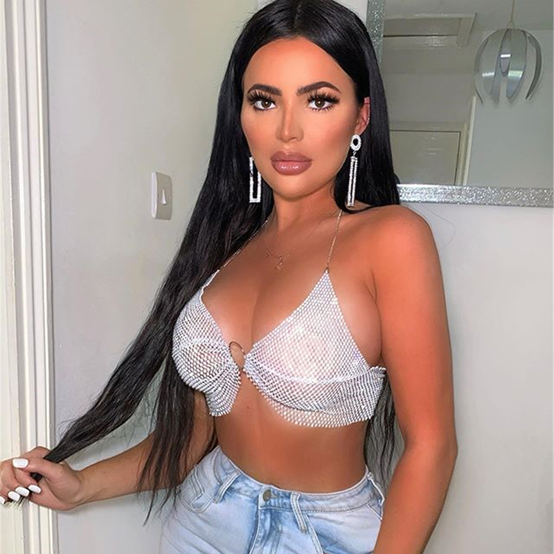 Kadınlar Seksi Halter Push Up  - Crystal Mesh Fabric incelemesi ve fiyatı
