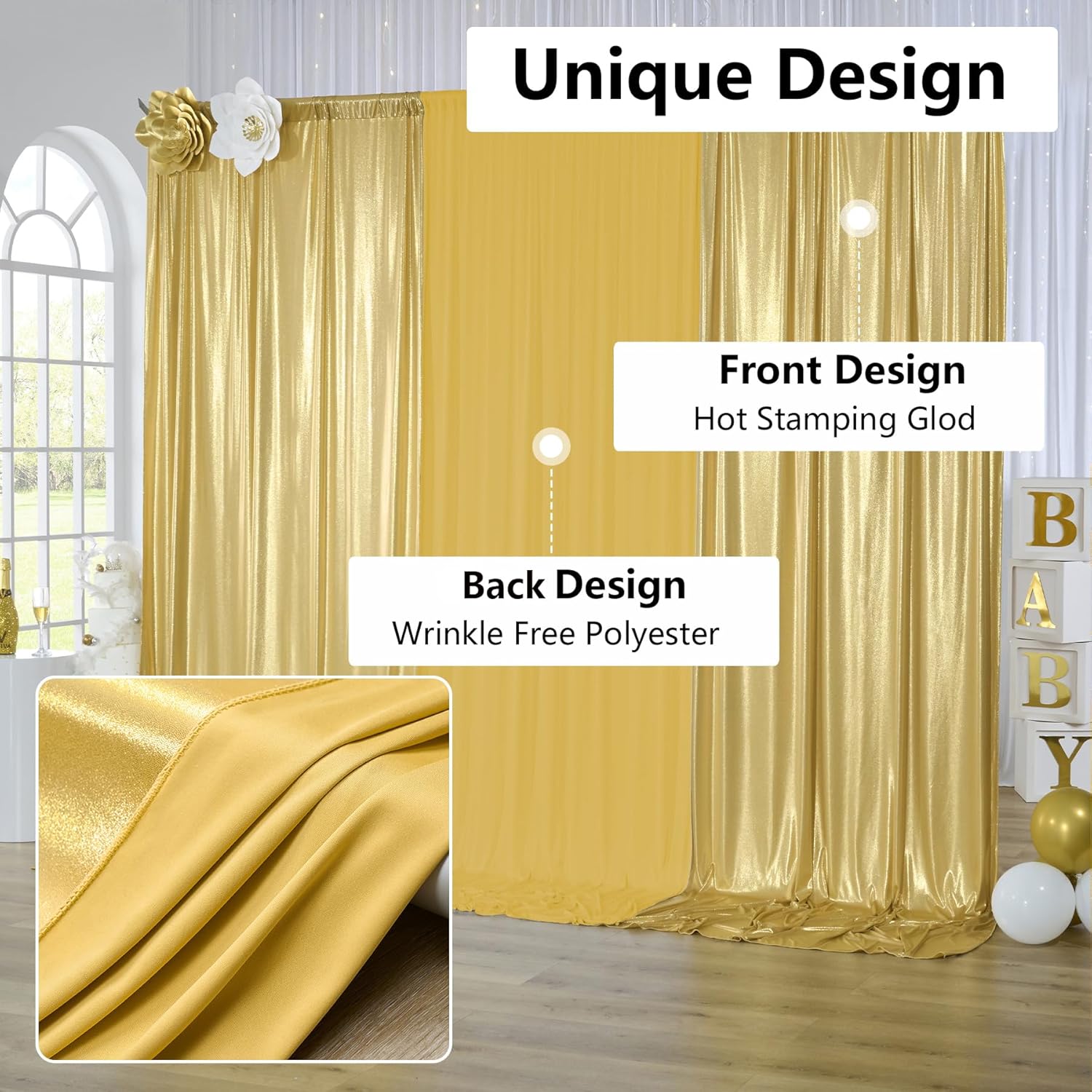 2.3x7FT Kırışmaz Simli 1 Panel - Sequin Fabric Panel incelemesi ve fiyatı