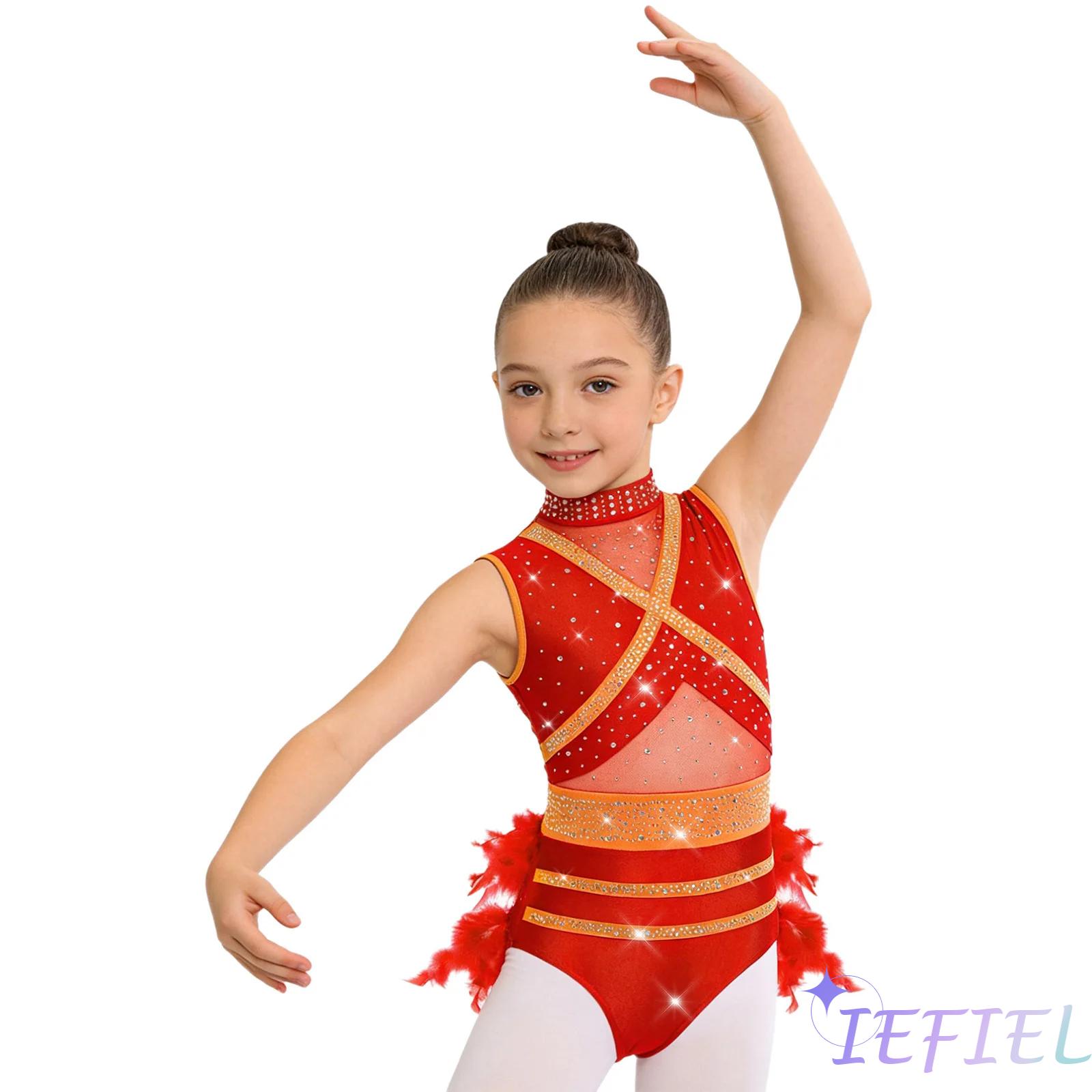 Çocuk Kız Latin Bale dans kost - Rhinestone Banding Trim incelemesi ve fiyatı